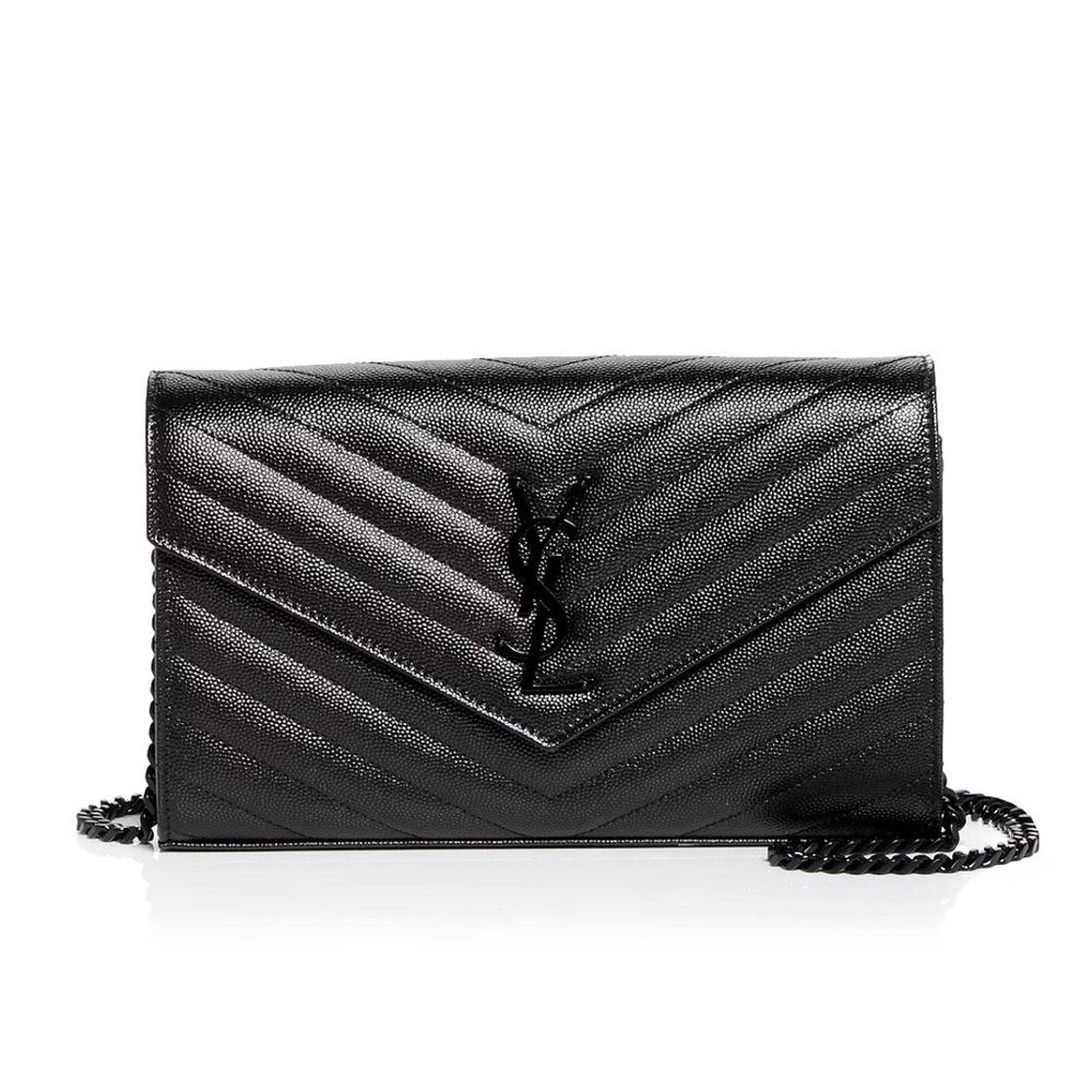 Monogram Quilted woc Leather Chain Wallet Large